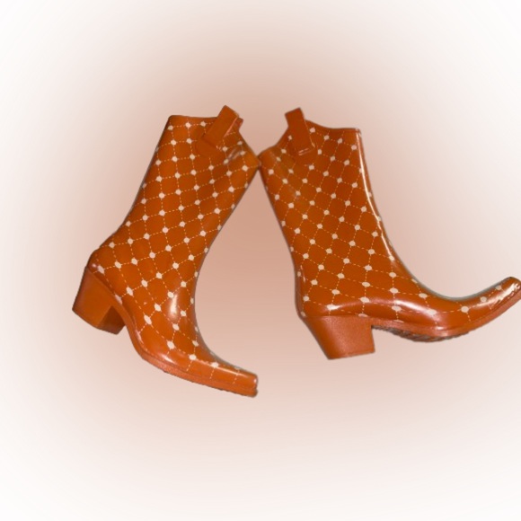 Womens Stadium Stompers Rubber Cowboy Western Rain Boots US6/EUR36 - Picture 2 of 3